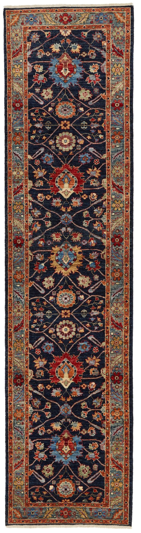 3x12 Navy and Blue Anatolian Traditional Runner