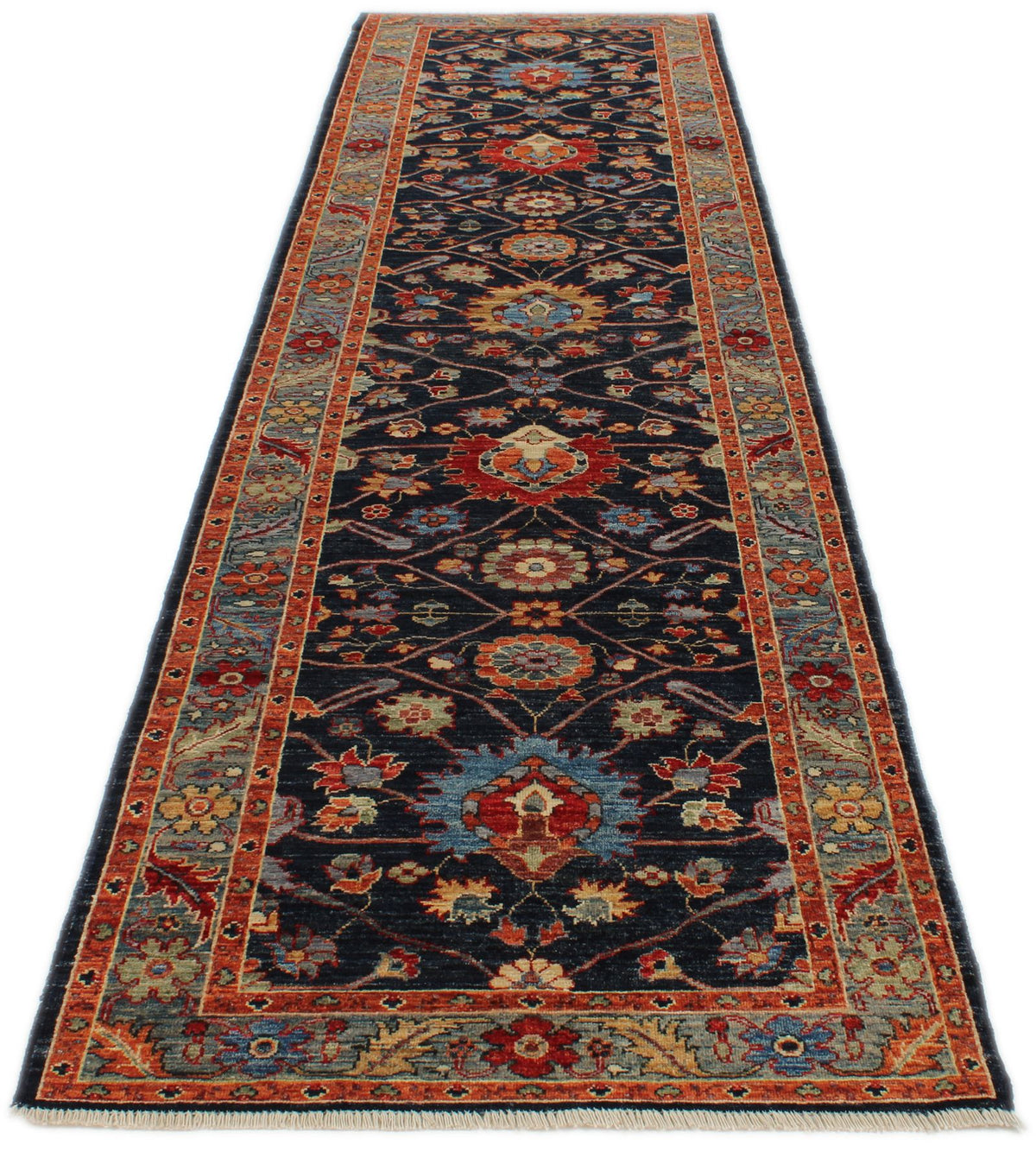 3x12 Navy and Blue Anatolian Traditional Runner