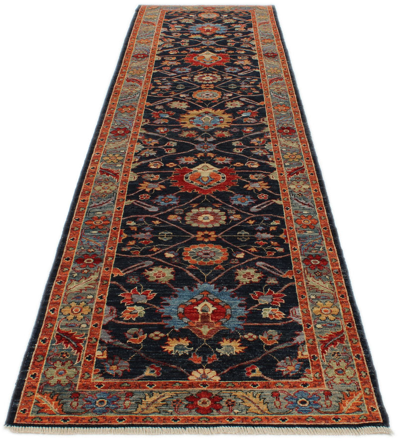3x12 Navy and Blue Anatolian Traditional Runner