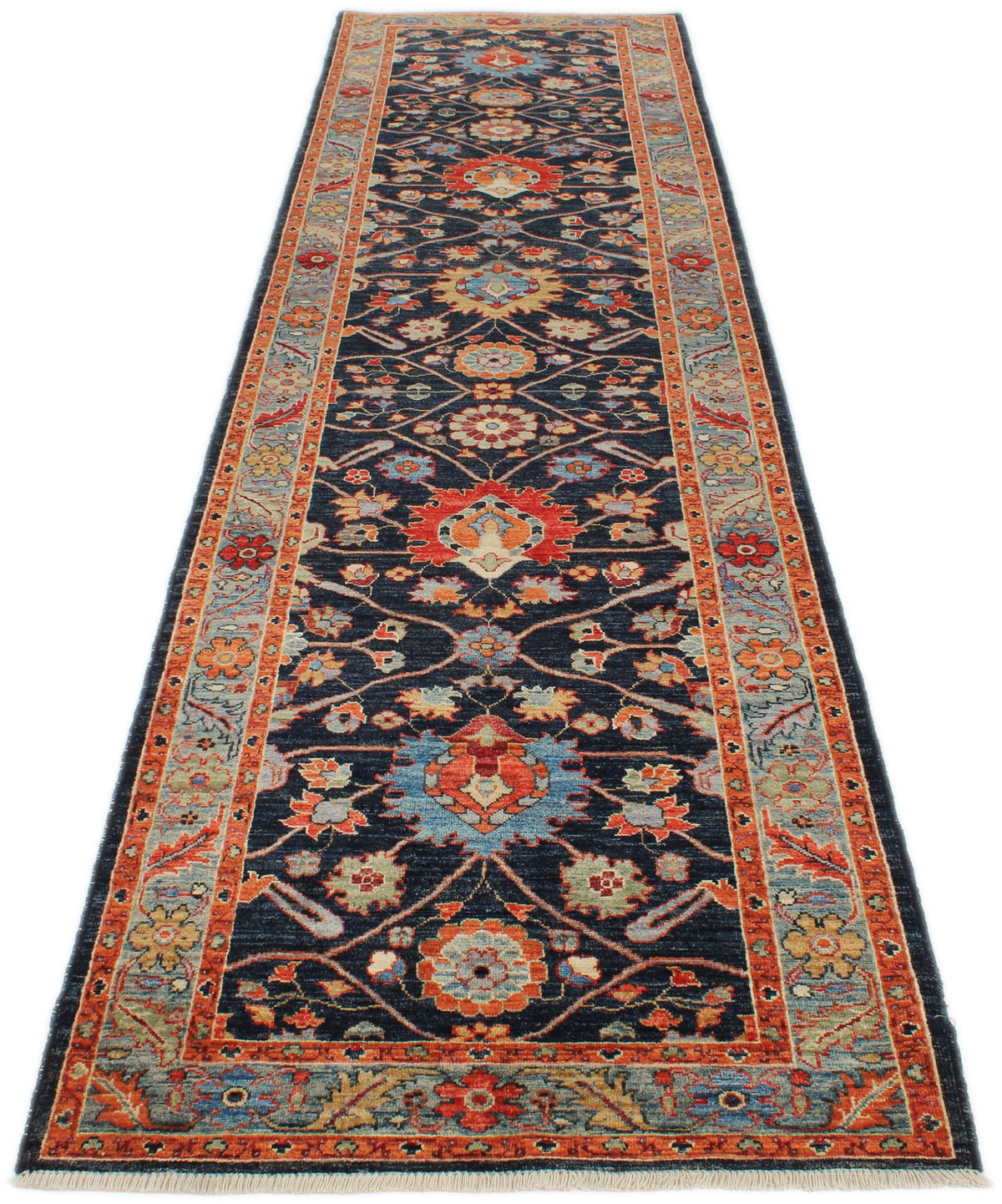 3x12 Navy and Blue Anatolian Traditional Runner