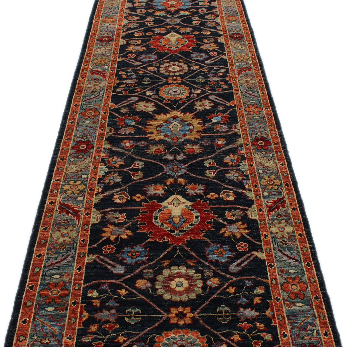3x12 Navy and Blue Anatolian Traditional Runner