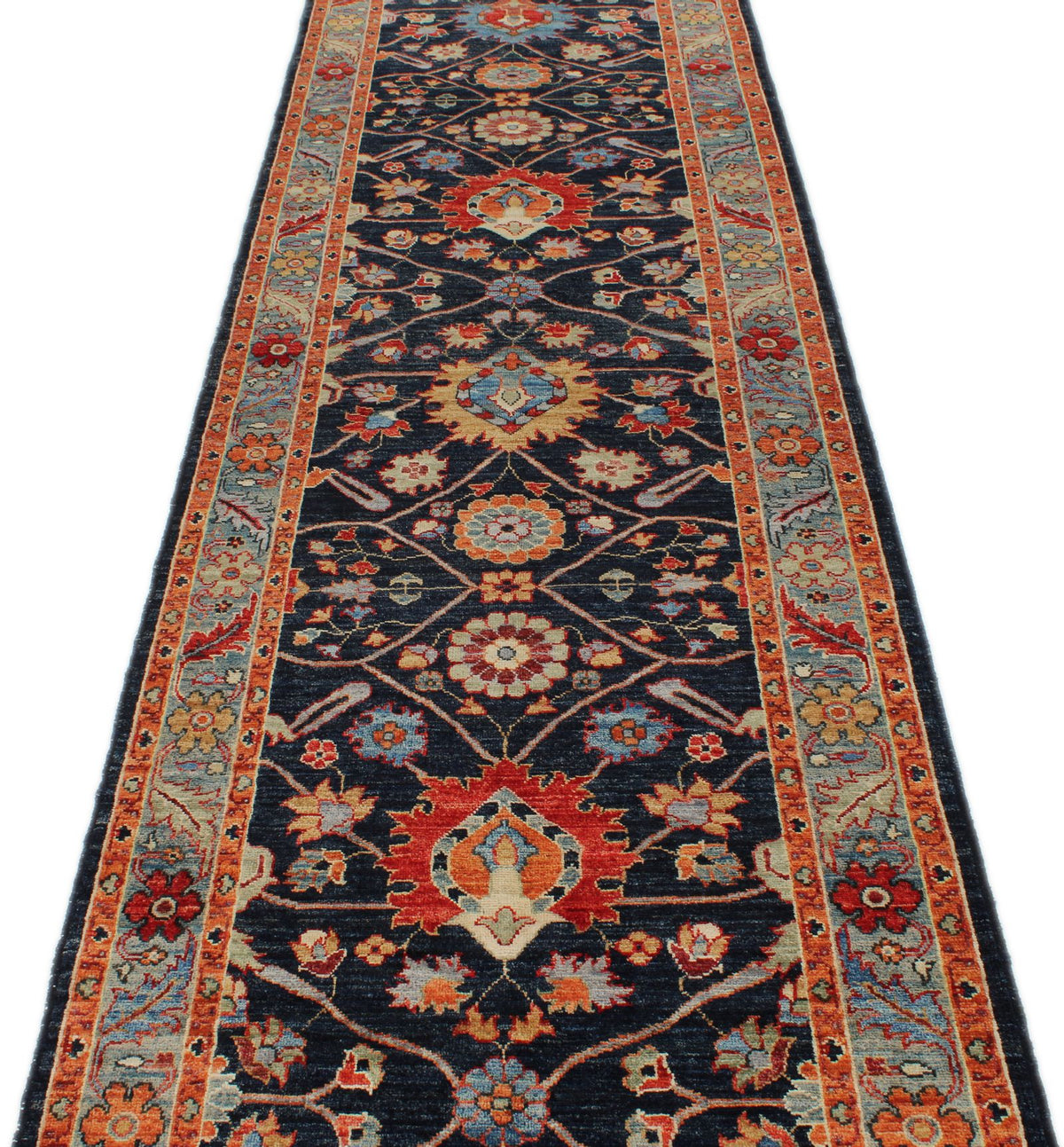 3x12 Navy and Blue Anatolian Traditional Runner