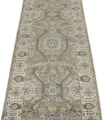 2x10 Gray and Ivory Turkish Oushak Runner