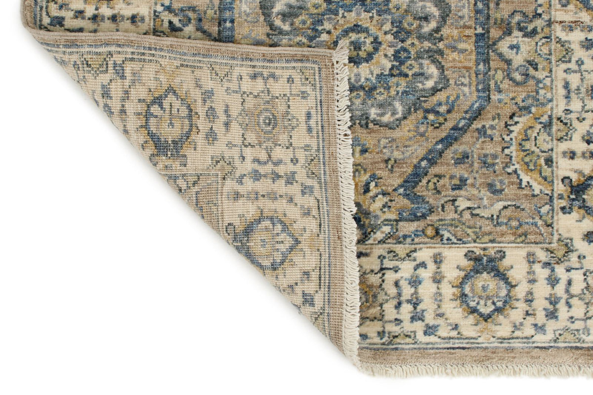 2x10 Gray and Ivory Turkish Oushak Runner