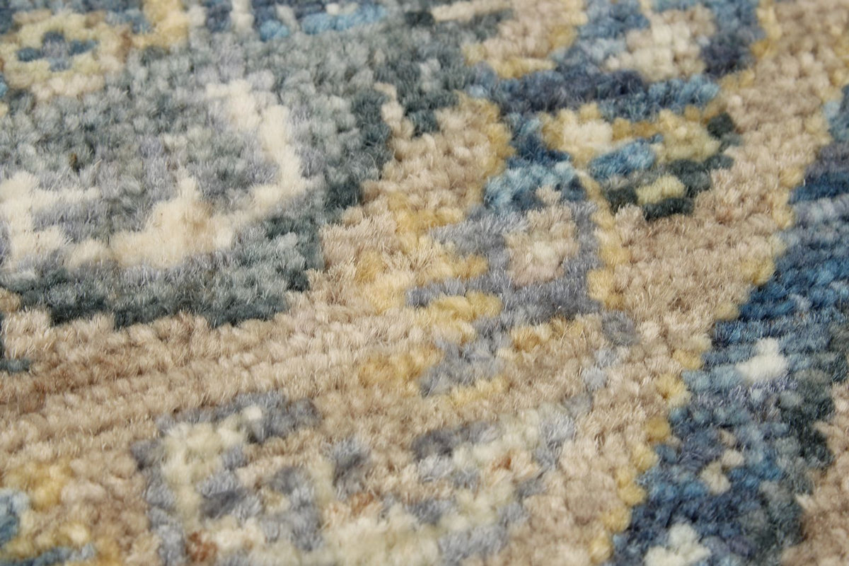 2x10 Gray and Ivory Turkish Oushak Runner