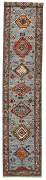 3x13 Gray and Multicolor Anatolian Traditional Runner