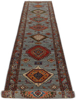 3x13 Gray and Multicolor Anatolian Traditional Runner