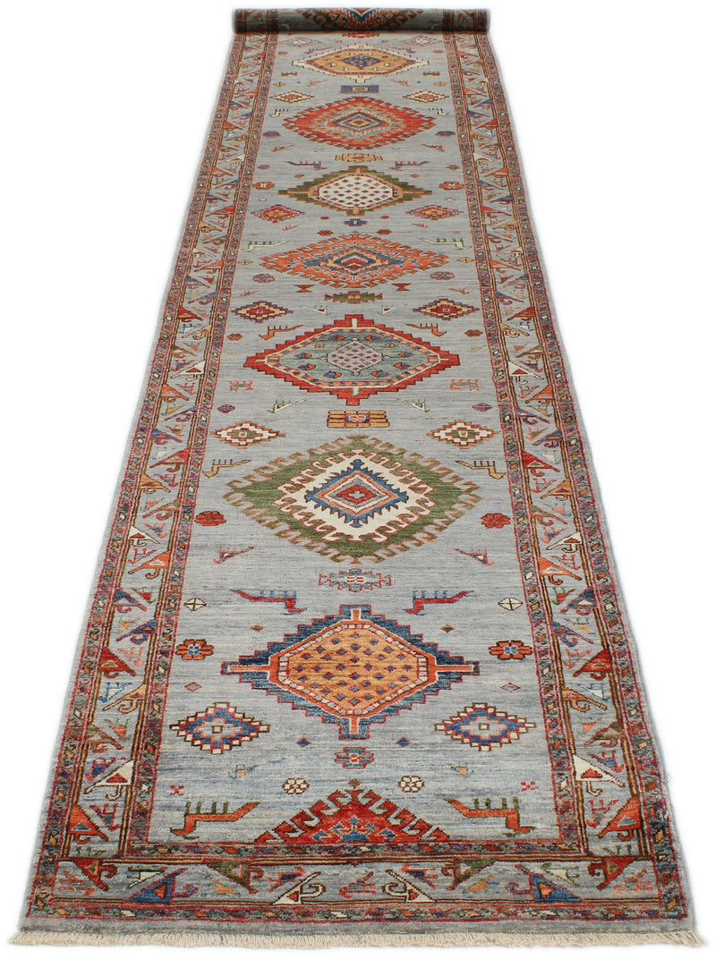 3x13 Gray and Multicolor Anatolian Traditional Runner