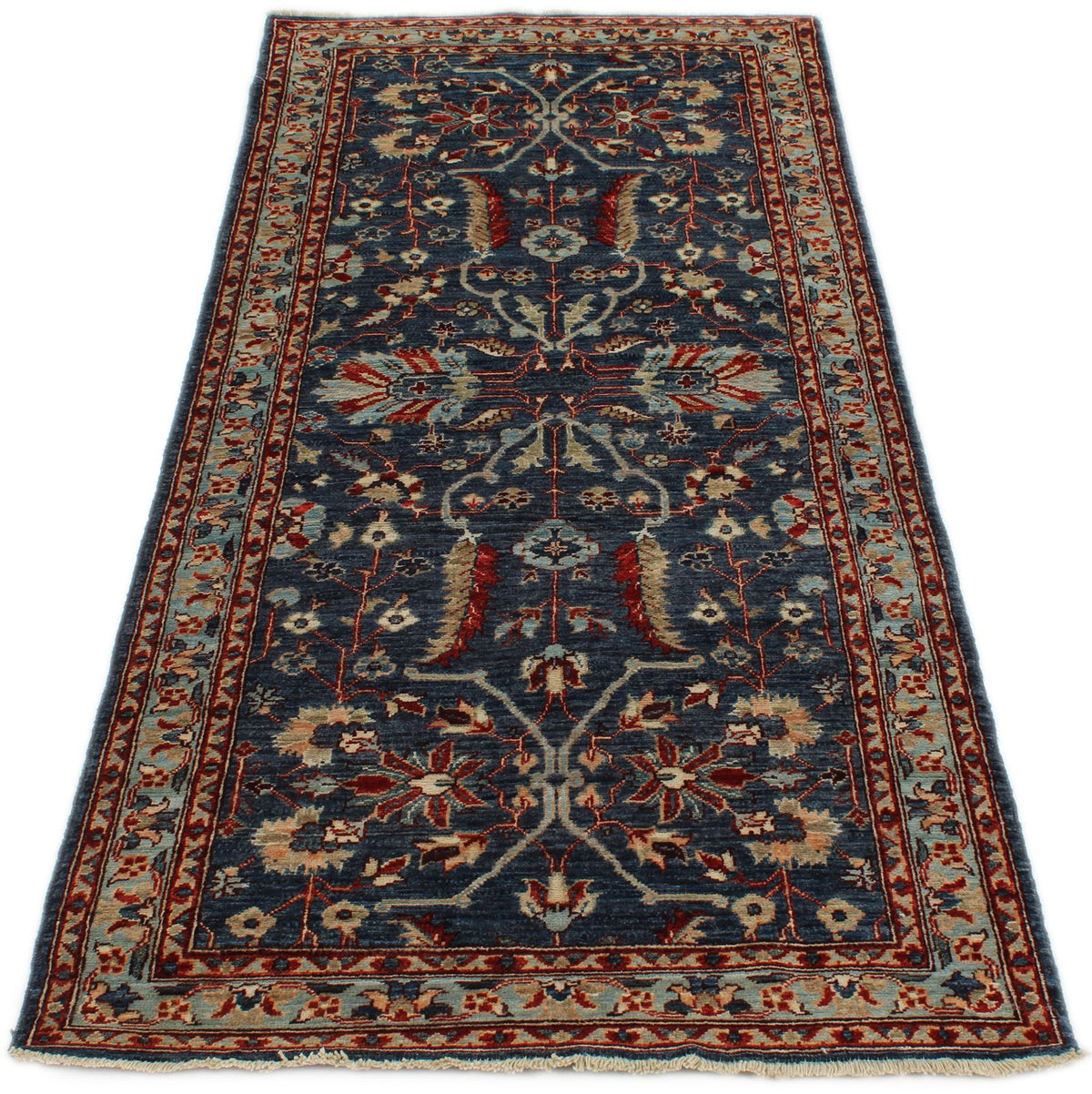 3x7 Navy and Blue Anatolian Traditional Runner