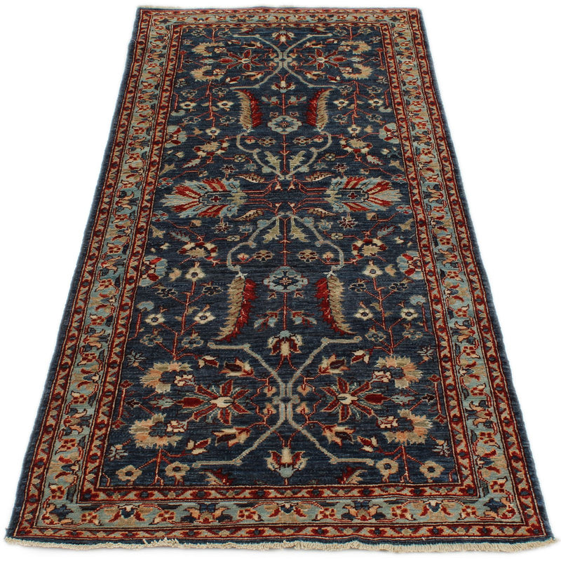 3x7 Navy and Blue Anatolian Traditional Runner
