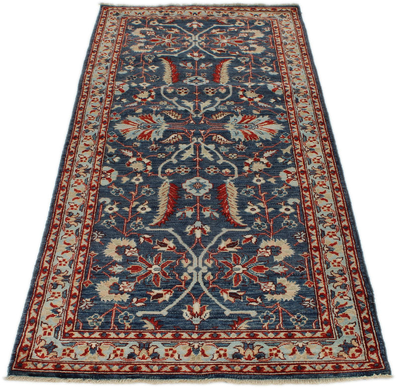 3x7 Navy and Blue Anatolian Traditional Runner