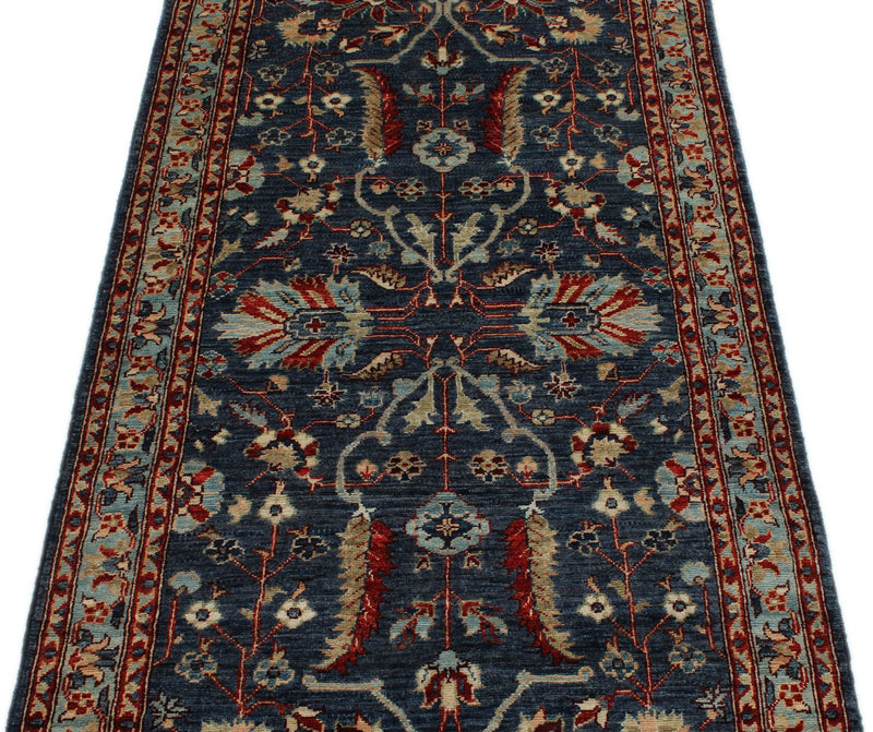 3x7 Navy and Blue Anatolian Traditional Runner
