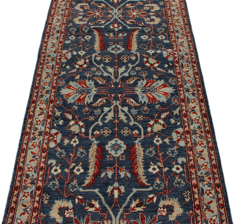 3x7 Navy and Blue Anatolian Traditional Runner