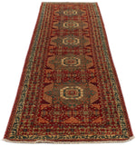 3x11 Red and Multicolor Turkish Tribal Runner