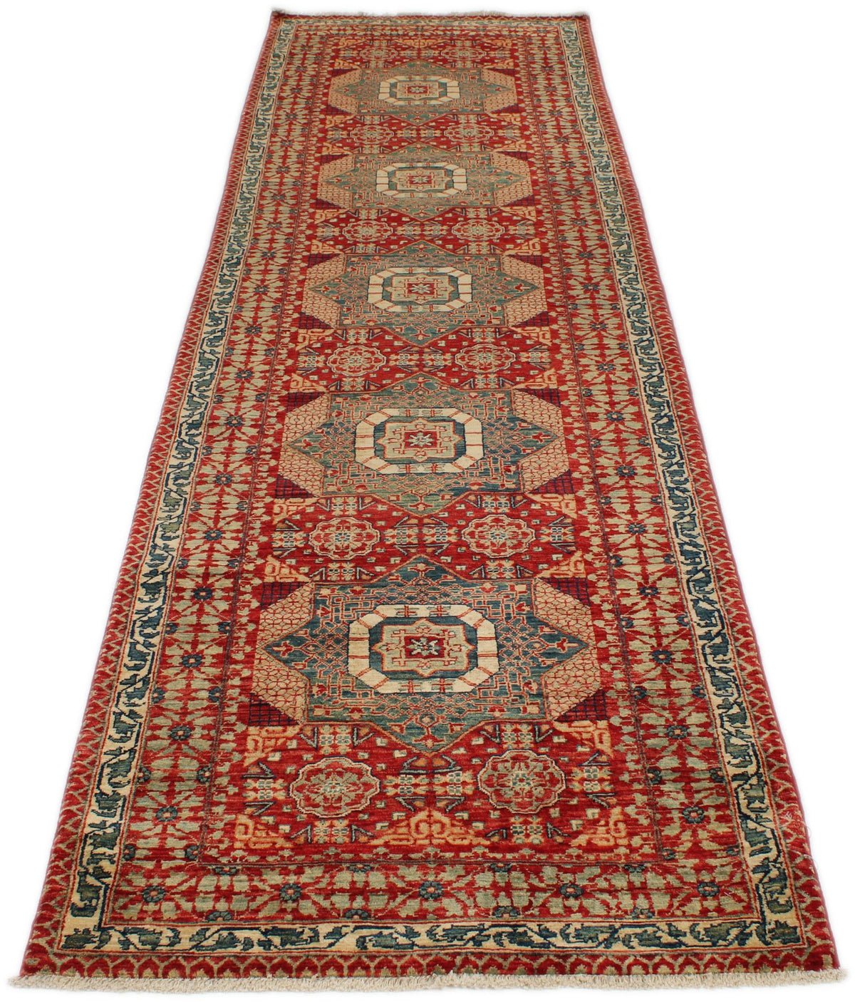 3x11 Red and Multicolor Turkish Tribal Runner