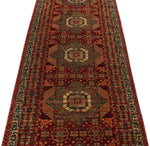 3x11 Red and Multicolor Turkish Tribal Runner