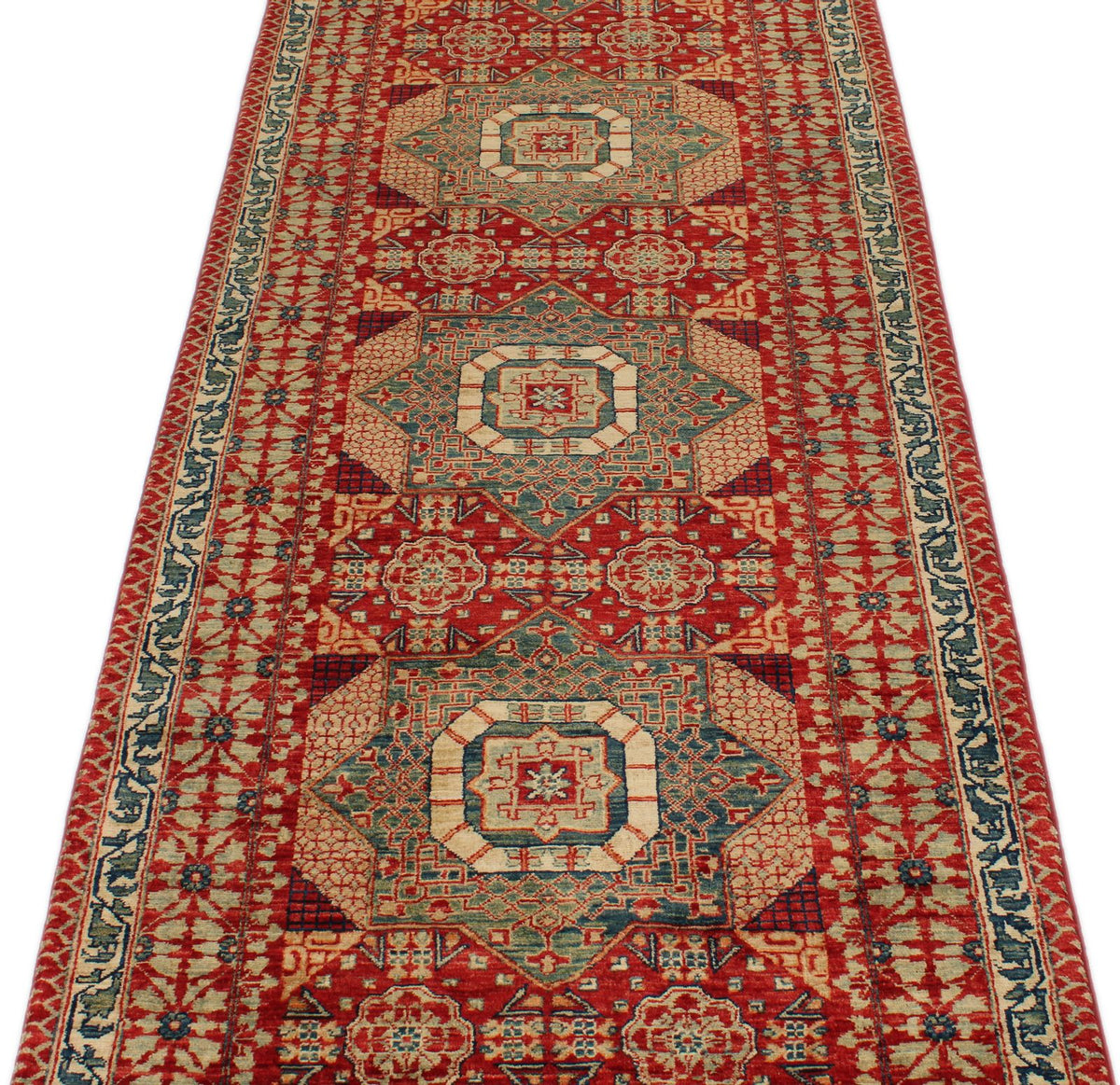 3x11 Red and Multicolor Turkish Tribal Runner
