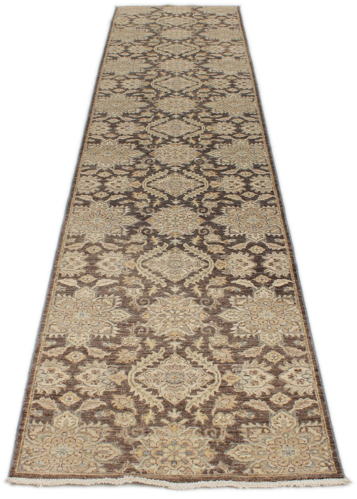 3x11 Gray and Ivory Turkish Oushak Runner