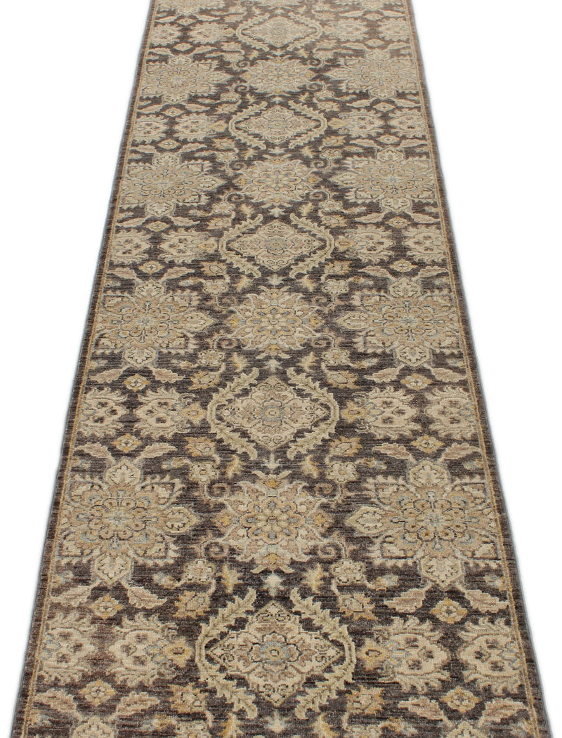 3x11 Gray and Ivory Turkish Oushak Runner