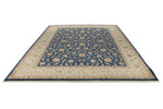 9x12 Navy and Ivory Turkish Silk Rug