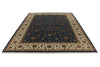 9x12 Navy and Ivory Turkish Silk Rug