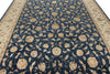 9x12 Navy and Ivory Turkish Silk Rug