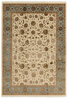 9x12 Ivory and Light Blue Turkish Silk Rug