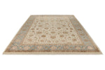 9x12 Ivory and Light Blue Turkish Silk Rug