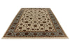 9x12 Ivory and Light Blue Turkish Silk Rug