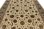 9x12 Ivory and Light Blue Turkish Silk Rug