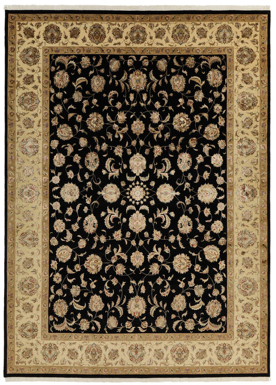 9x12 Black and Black Turkish Silk Rug