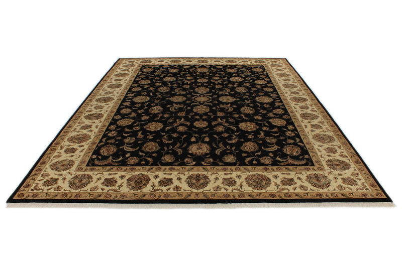 9x12 Black and Black Turkish Silk Rug