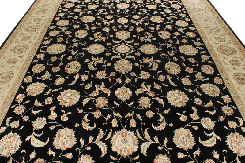 9x12 Black and Black Turkish Silk Rug