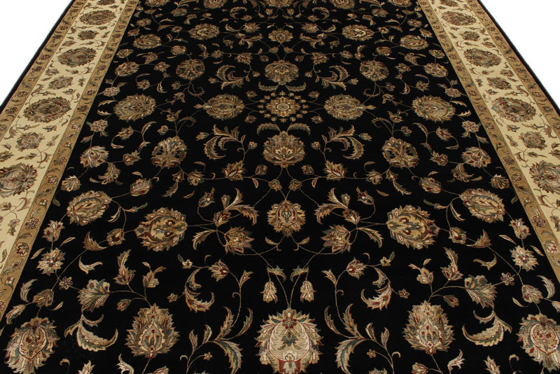 9x12 Black and Black Turkish Silk Rug