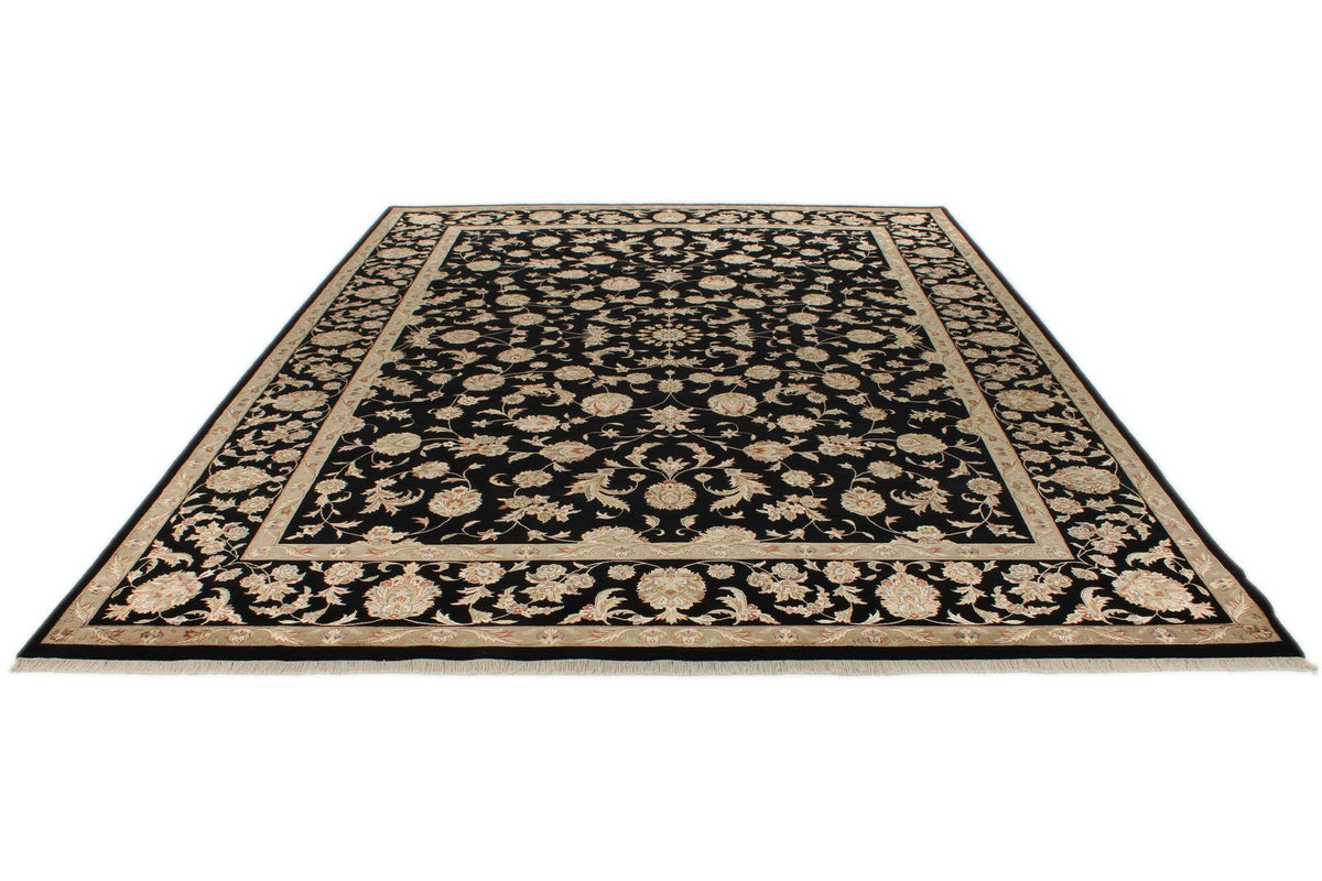 9x12 Black and Black Turkish Silk Rug