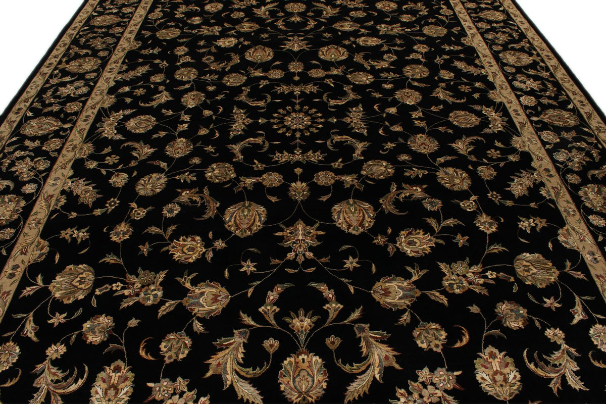 9x12 Black and Black Turkish Silk Rug