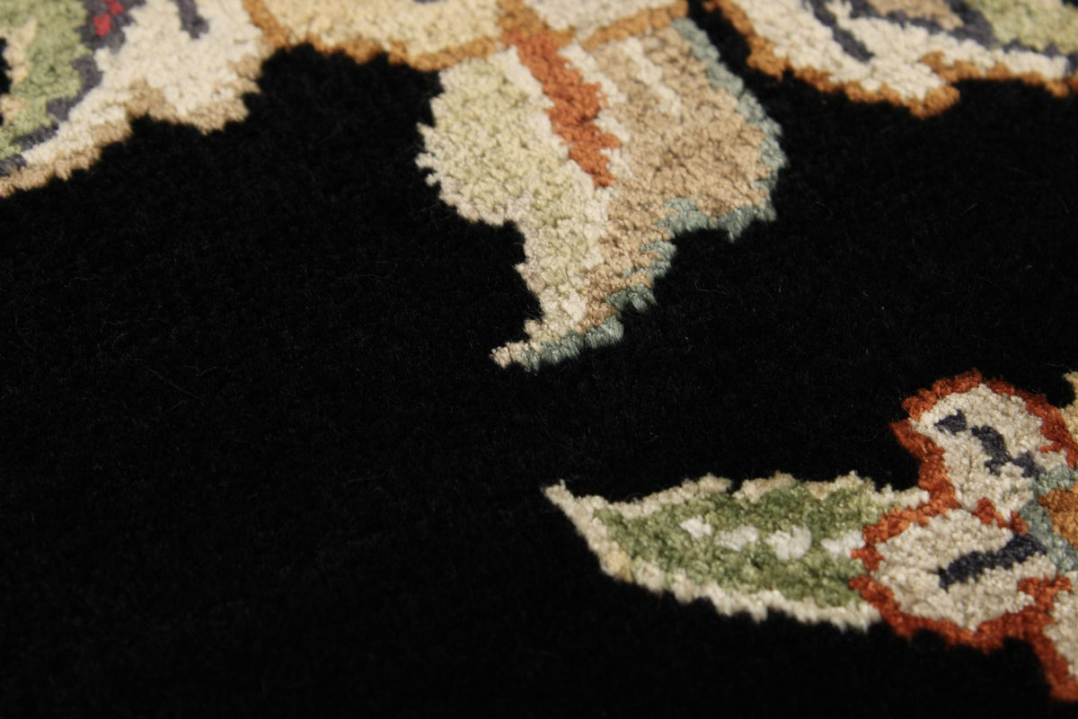 9x12 Black and Black Turkish Silk Rug