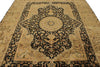 8x10 Black and Gold Turkish Silk Rug