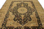 8x10 Black and Gold Turkish Silk Rug