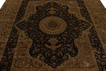 8x10 Black and Gold Turkish Silk Rug