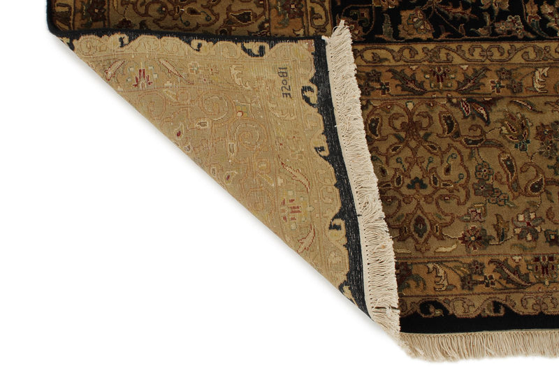 8x10 Black and Gold Turkish Silk Rug