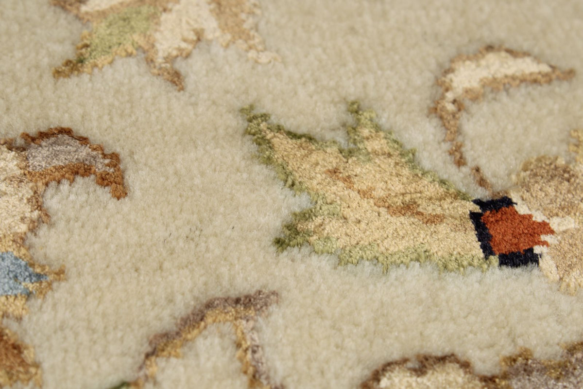 8x10 Light Blue and Ivory Turkish Silk Rug