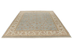 8x10 Light Blue and Ivory Turkish Silk Rug