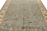 8x10 Light Blue and Ivory Turkish Silk Rug