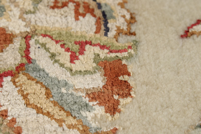 8x10 Light Blue and Ivory Turkish Silk Rug