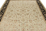 8x10 Black and Ivory Turkish Silk Rug