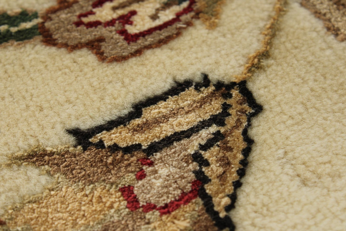 8x10 Black and Ivory Turkish Silk Rug