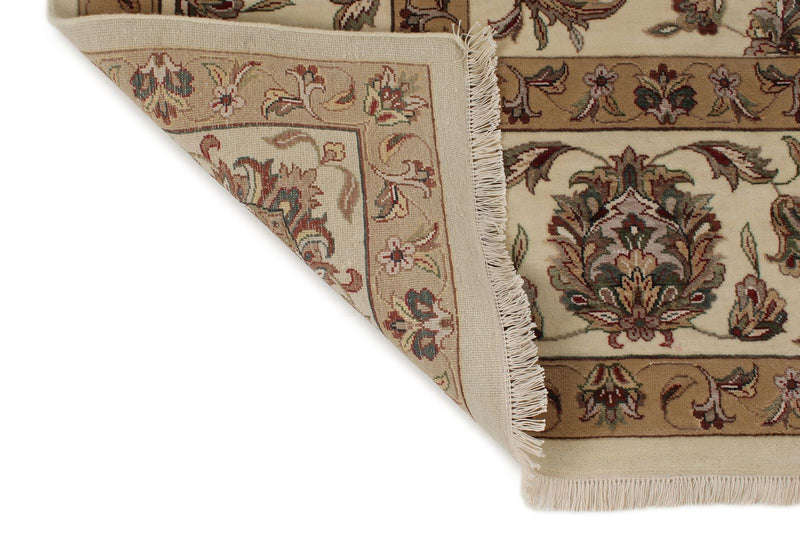 9x12 Ivory and Ivory Turkish Silk Rug