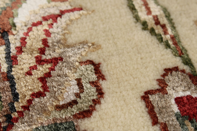 9x12 Ivory and Ivory Turkish Silk Rug