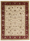 9x12 Ivory and Red Turkish Silk Rug